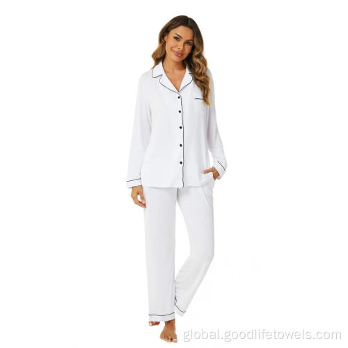 Sleepwear Pajamas Long Sleeve Women Modal Viscose Pajamas Set Sleepwear Manufactory